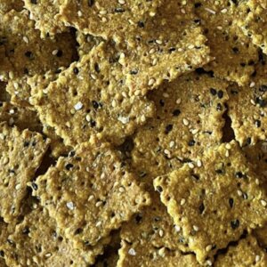 Curry and Nigella Seed Sourdough Crackers
