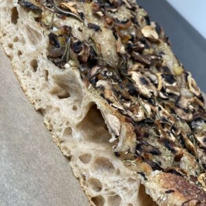 Mushroom, Garlic, Rosemary & Thyme Sourdough Focaccia