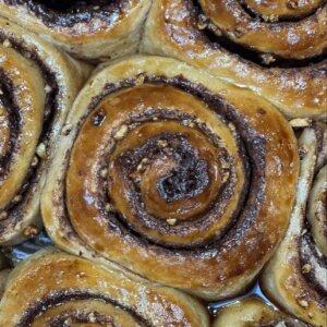 Sourdough Chocolate and Hazelnut Buns