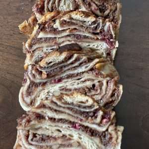 Mini Date, Almond and Rose Petal Sourdough Babka