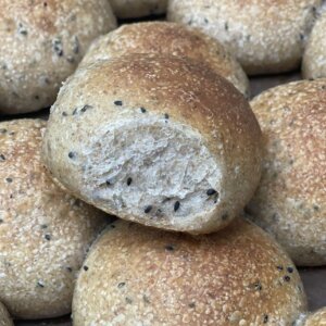Soft Sourdough Nigella Seed Rolls