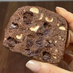 Chocolate and Hazelnut Wholegrain Sourdough Cookies