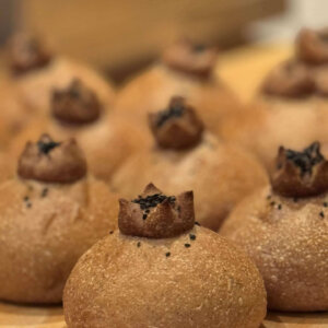 Pomegranate Shaped Sourdough Rolls
