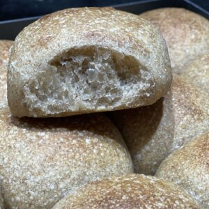 Soft Sourdough Roasted Onion Rolls