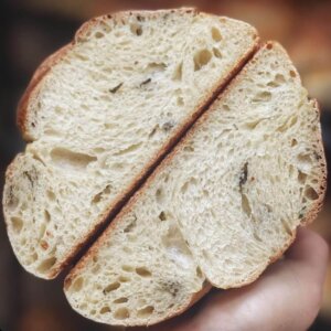 Wild Garlic Sourdough Challah