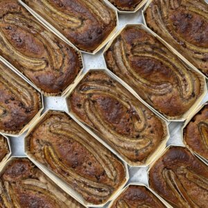 Sourdough Spelt Banana Loaf with Raw Cacao Nibs and Dark Chocolate Chips