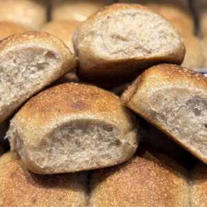 Soft Sourdough Roasted Garlic and Rosemary Rolls